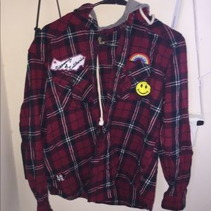 red flannel with hood